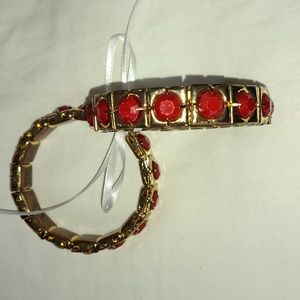 Vintage metal and enamel bracelets